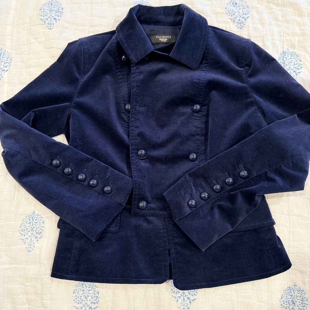 Velvet Navy Blue Talbot Jacket